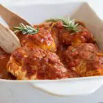 Large pan of stuffed chicken