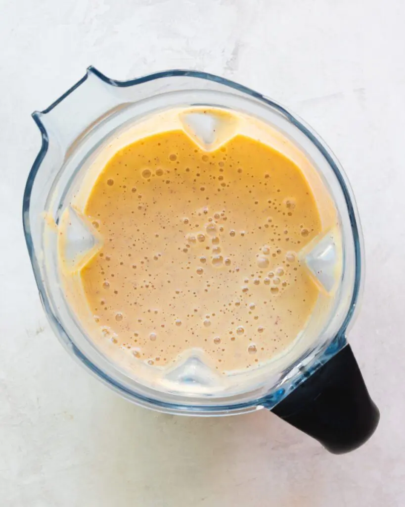 Peach Smoothie for Gut Health Blended in a High Speed Blender