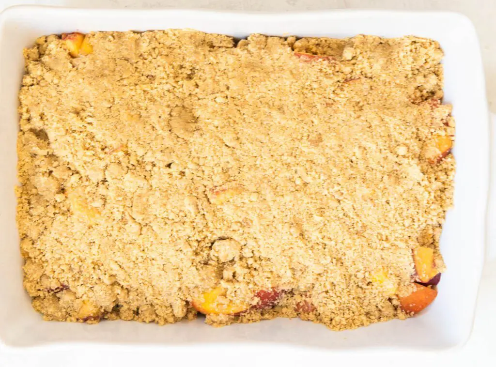 Pan of Peach Crisp