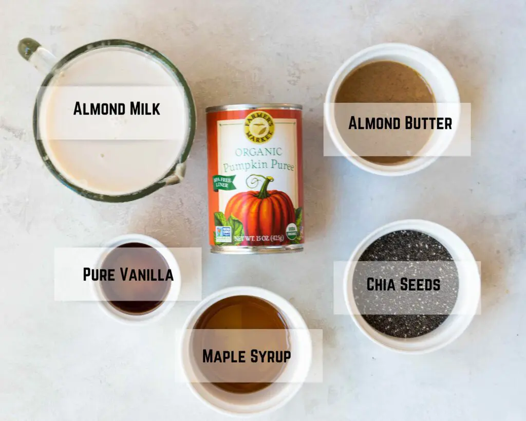 Ingredients for Pumpkin Chia Overnight Pudding