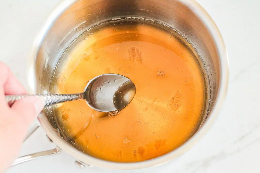 Mixing Maple Syrup Mixture with Peanut Butter
