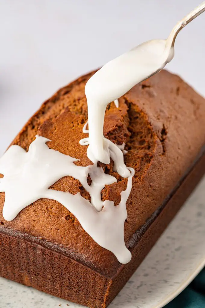 Pouring Icing on Gingerbread Cake