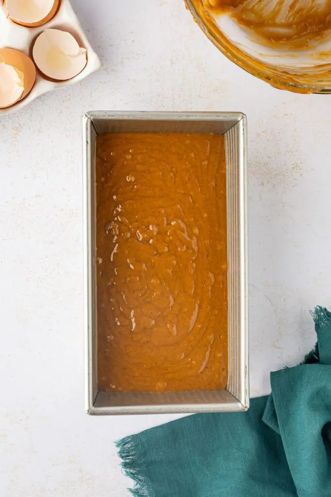 Ginger Loaf Batter in Pan