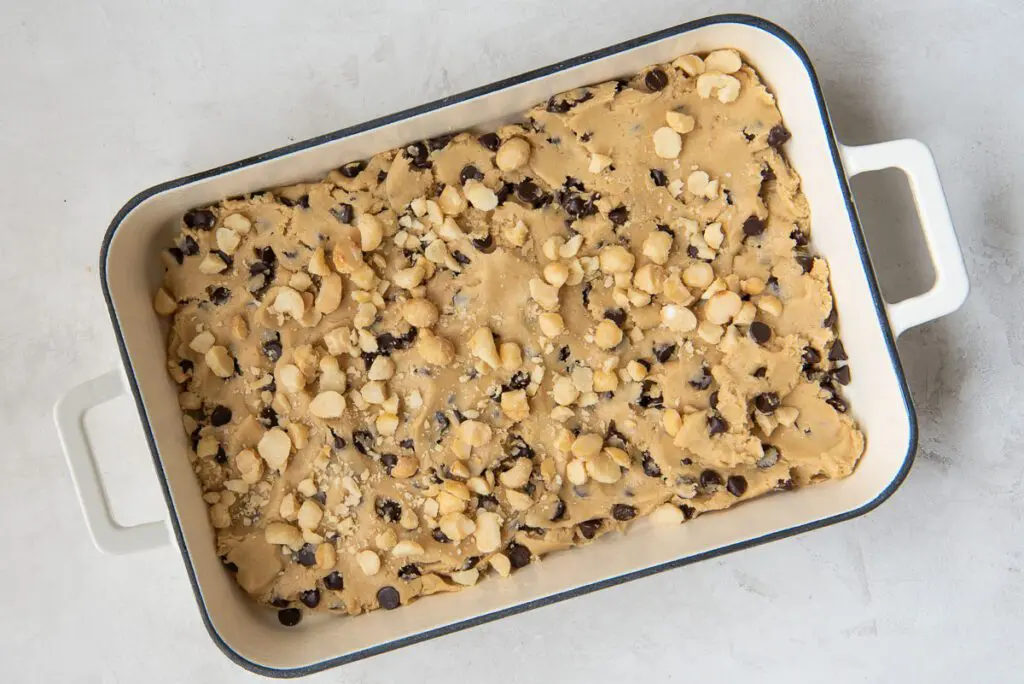 Press Gluten-Free Chocolate Chip Cookie Dough into Pan