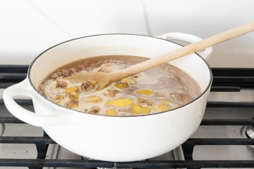 Ginger Simple Syrup in Pot