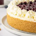 Large gluten-free cheesecake with whipped cream