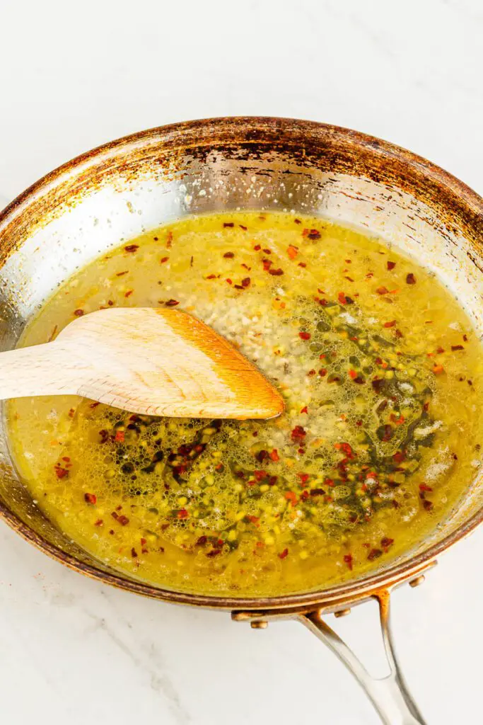 Melting butter for Shrimp Scampi