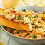 Plate of garlic Shrimp Scampi