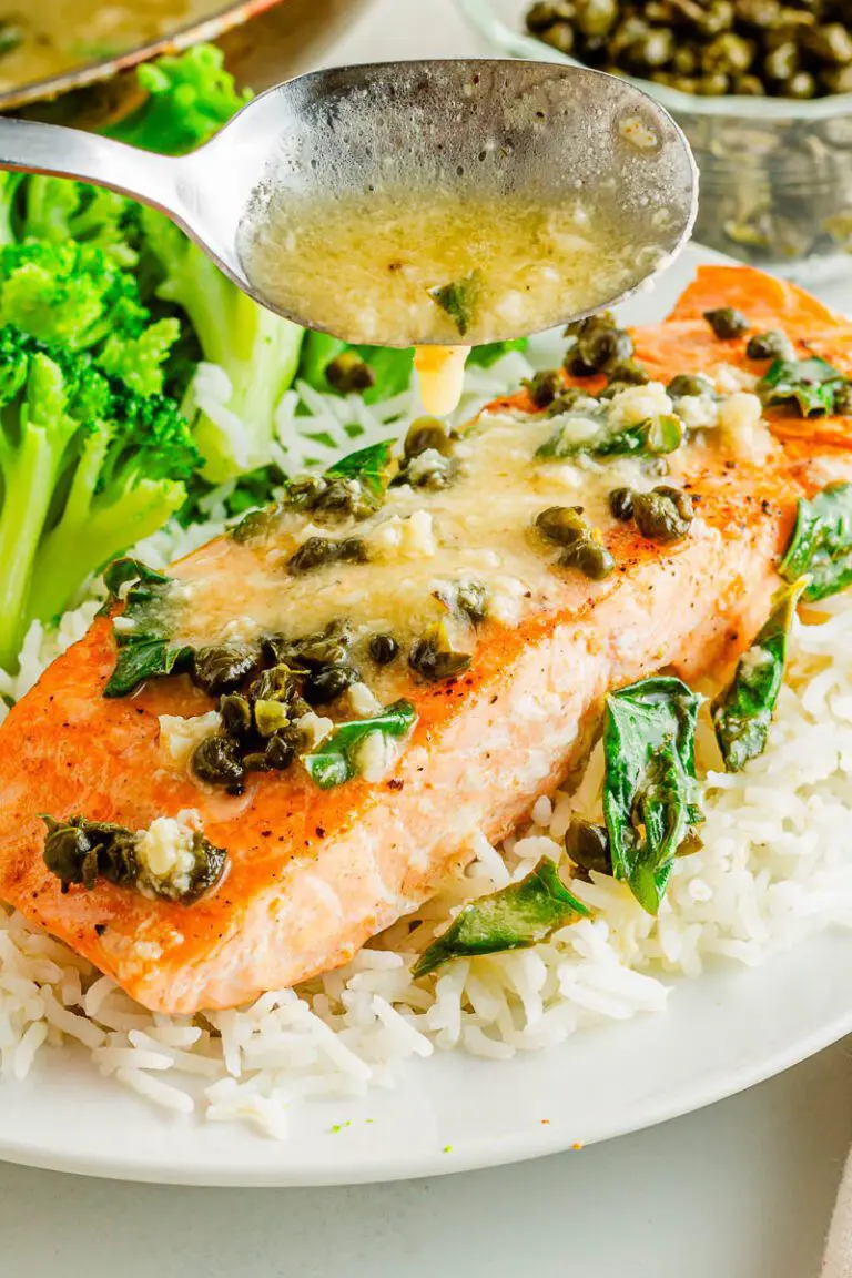 Pour Sauce over Salmon