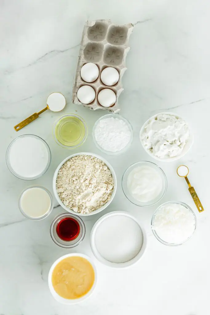 Ingredients for Dairy Free Gluten-Free Coconut Poke Cake