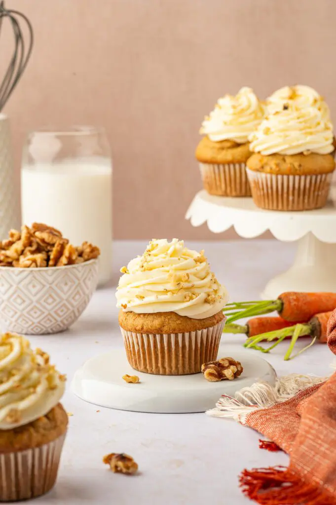 Plate of Gluten Free Carrot Cupcakes