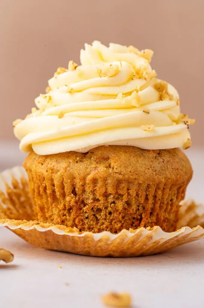 Carrot Muffin with liner peeled away