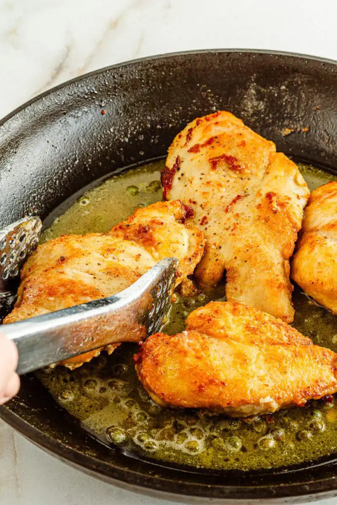 Remove chicken from pan.