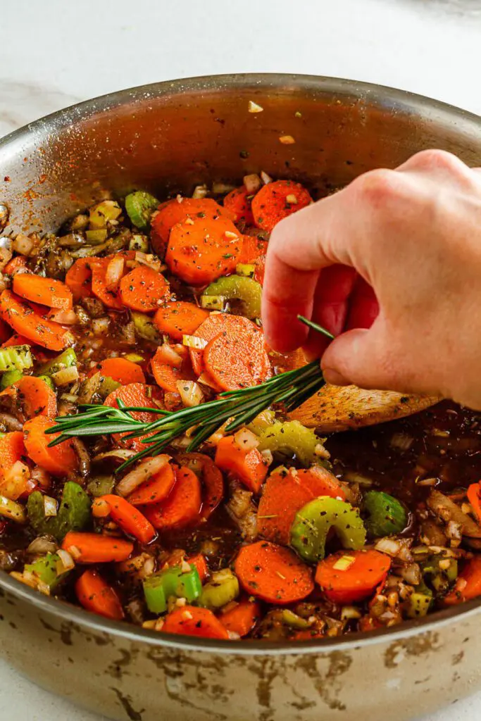 Add fresh rosemary to short ribs