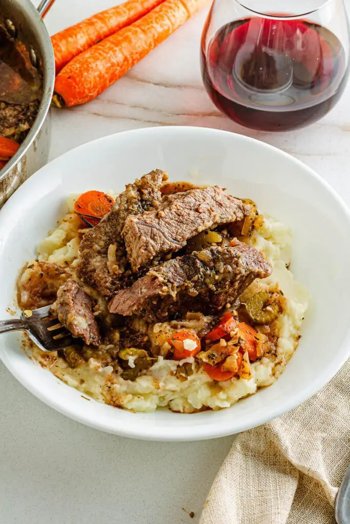 Beef Short Ribs with mashed potatoes.