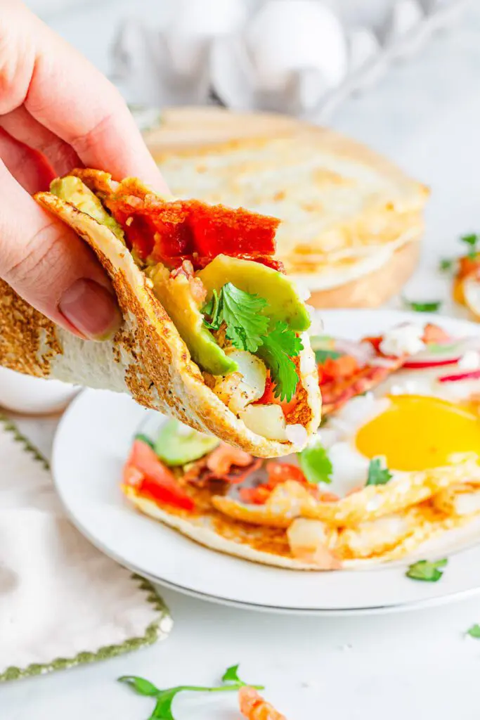 Egg white tortilla with breakfast