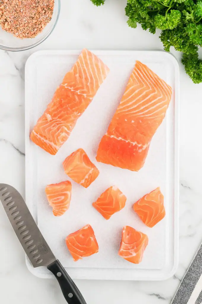 Cut salmon