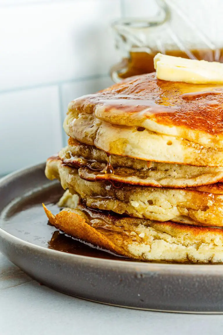 Gluten Free Pancakes in a stack with butter
