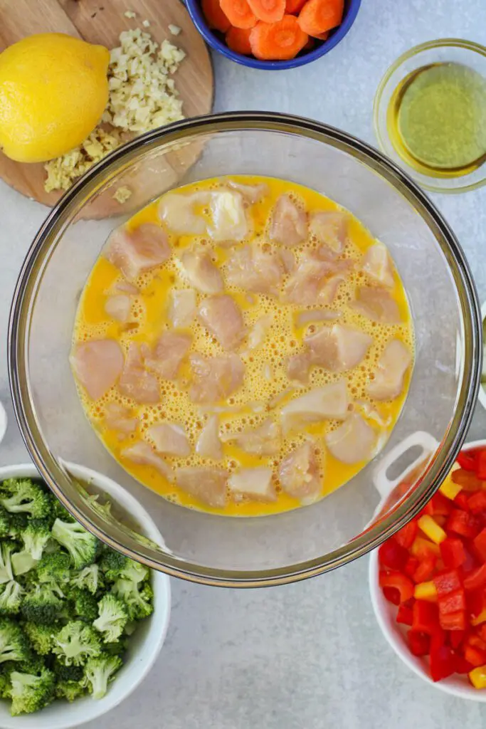 Dredge Chicken in Egg