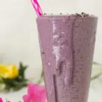 Blueberry protein Smoothie with Flowers