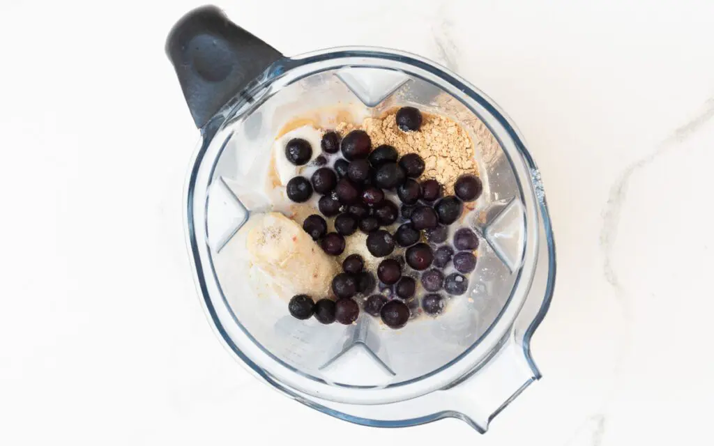 Ingredients for Blueberry Protein Smoothie