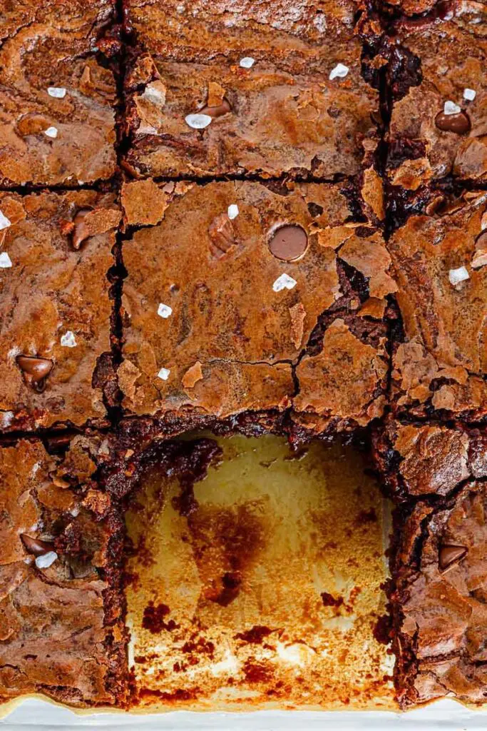 Pan of chocolate gluten free brownies