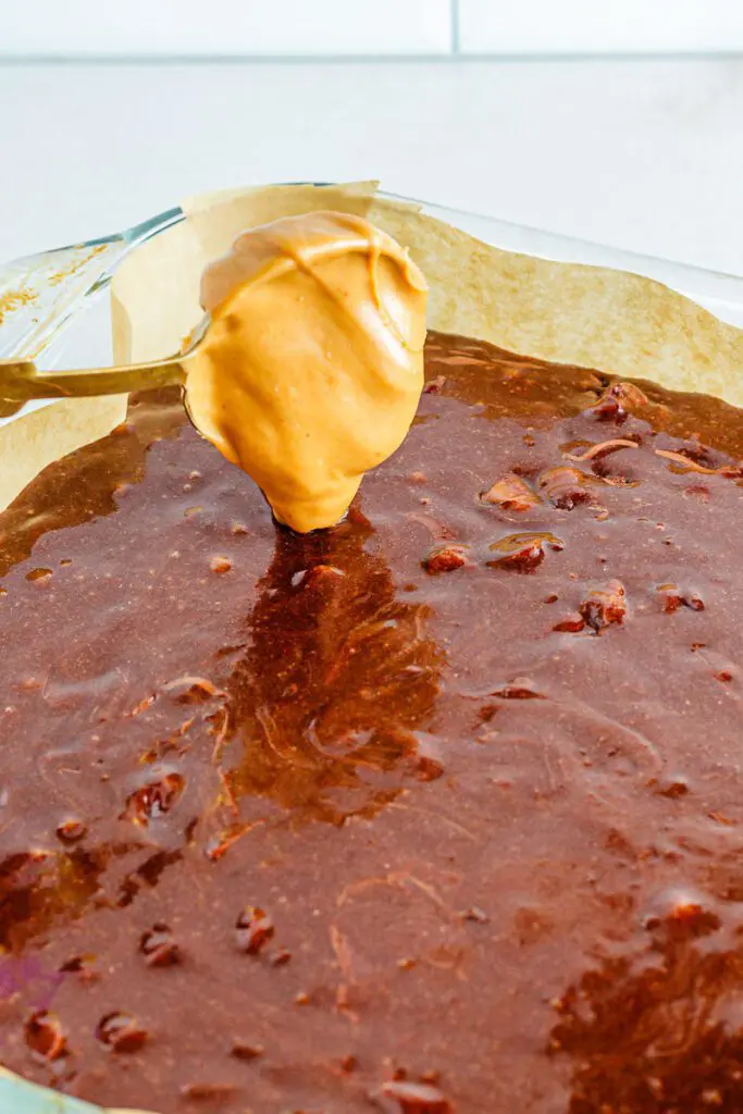 Dollop peanut butter on top