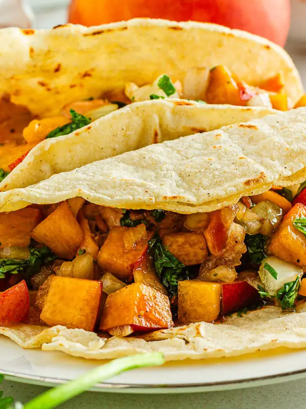 The Best Pan Seared Honey Salmon Tacos with Peach Salsa