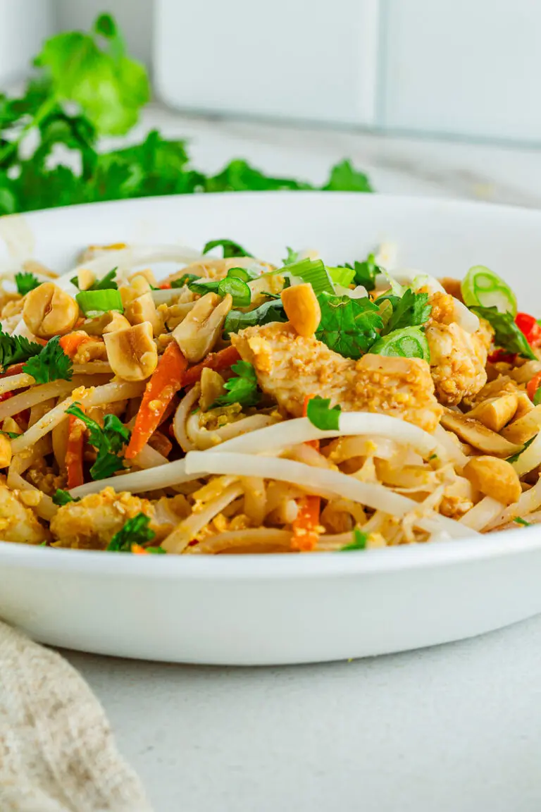 Plate of gluten free pad thai