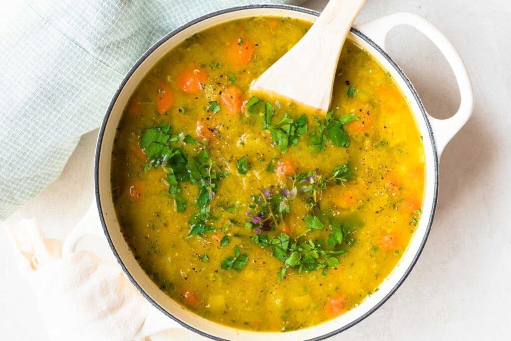 Simple Yellow Split Pea Soup (Vegan) - The Family Food Kitchen