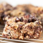 Chocolate Chip Pecan Cookie Bar on Wire Rack