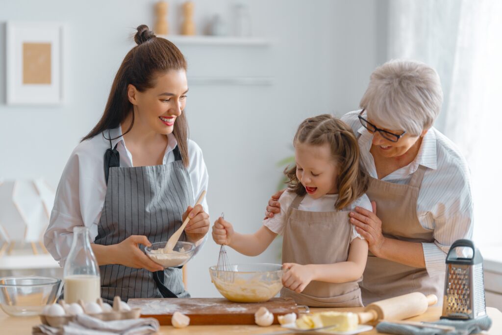 Family Cooking In Kitchen Gluten-Free Meals 