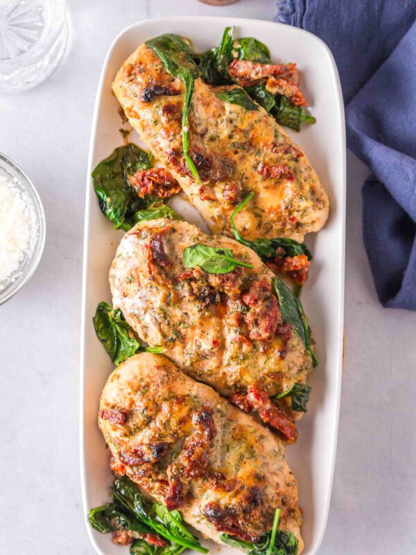 The BEST Creamy Baked Tuscan Chicken Recipe