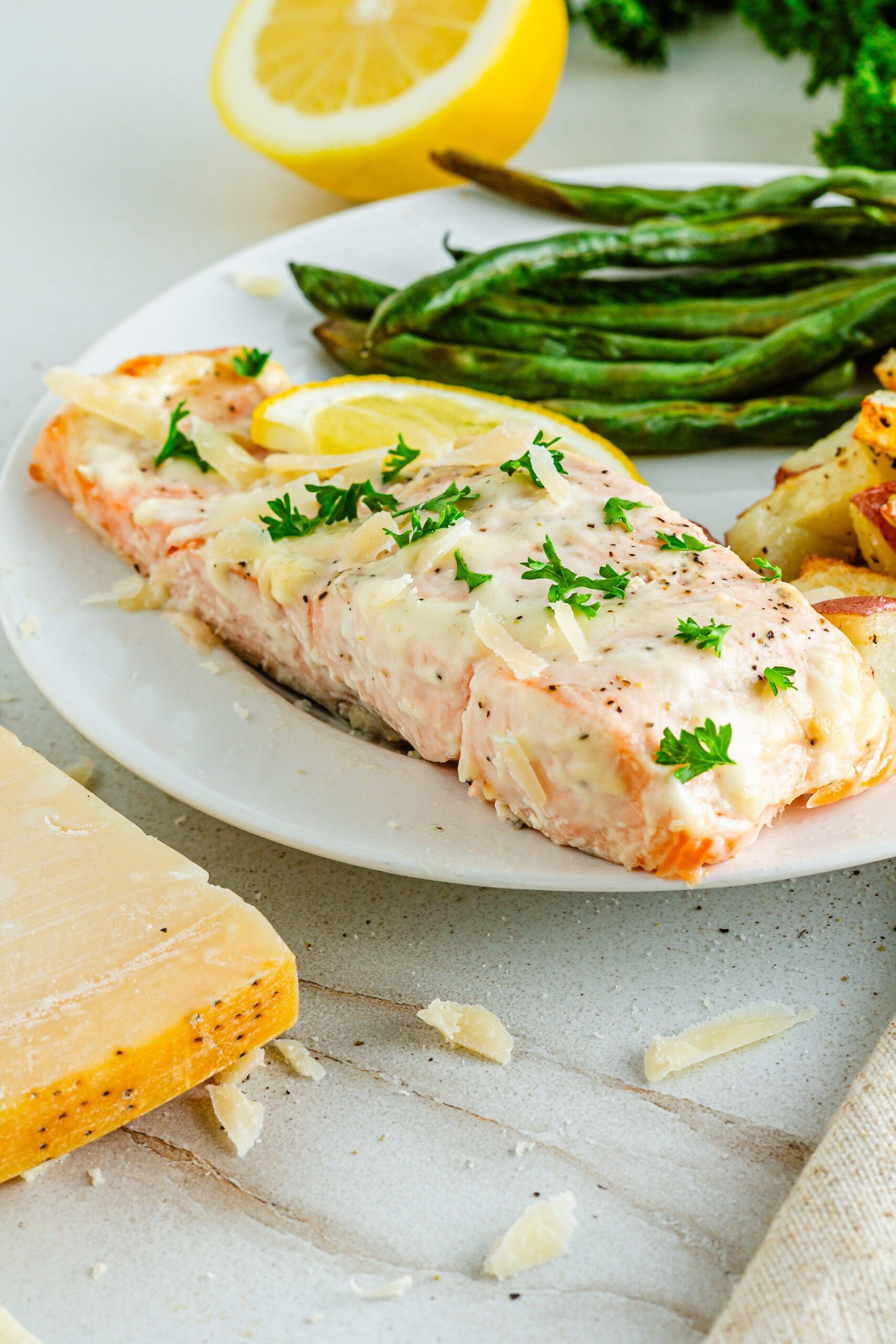 Salmon with Mayo Parmesan Crust