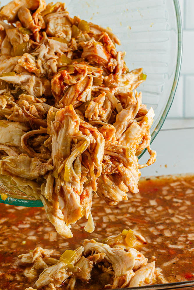 Adding shredded chicken 